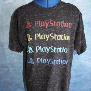 Sony PlayStation Heathered Black Short Sleeve T-Shirt ~L~